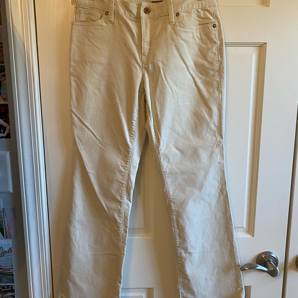 Lands End Off-White Corduroy Pants Size 4